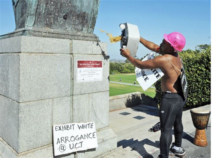 Rhodes Must Fall protest at the University of Cape Town on 9 March 2015.